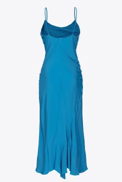 Robes|PINKO Robe Lingerie En Soie Melangee Bleu Directoire