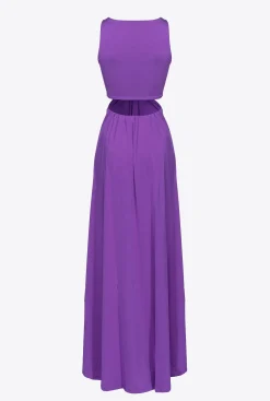 Robes|PINKO Robe Longue A Detail Metallique Violet Pride