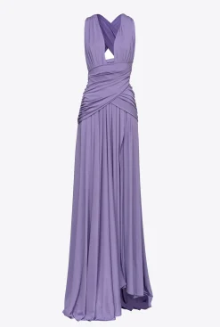 Robes|PINKO Robe Longue Croisee Et Drapee Bougainvilliers