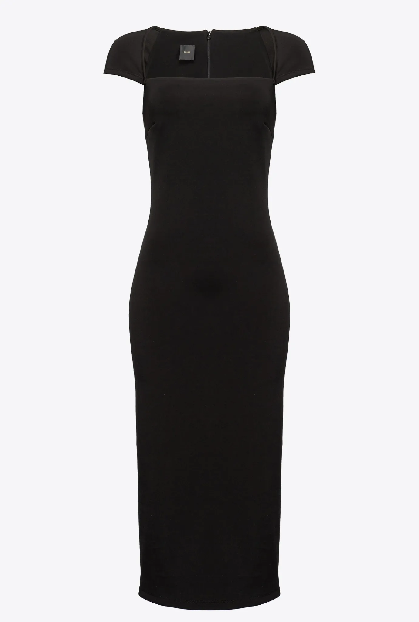 Robes|PINKO Robe Longue Moulante Unie Noir Limousine