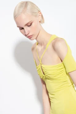 Robes|PINKO Robe Midi En Jersey Fluide Vert - Solfatare