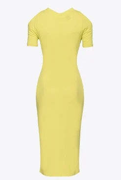 Robes|PINKO Robe Midi En Jersey Fluide Vert - Solfatare