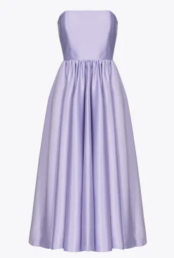 Robes|PINKO Robe Midi En Satin Duchesse Lilas - Sorbet Fonce
