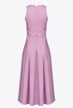 Robes|PINKO Robe Plissee En Popeline Safran Fonce