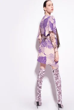 Robes|PINKO Robe Portefeuille A Imprime Tropical Nude/Violet