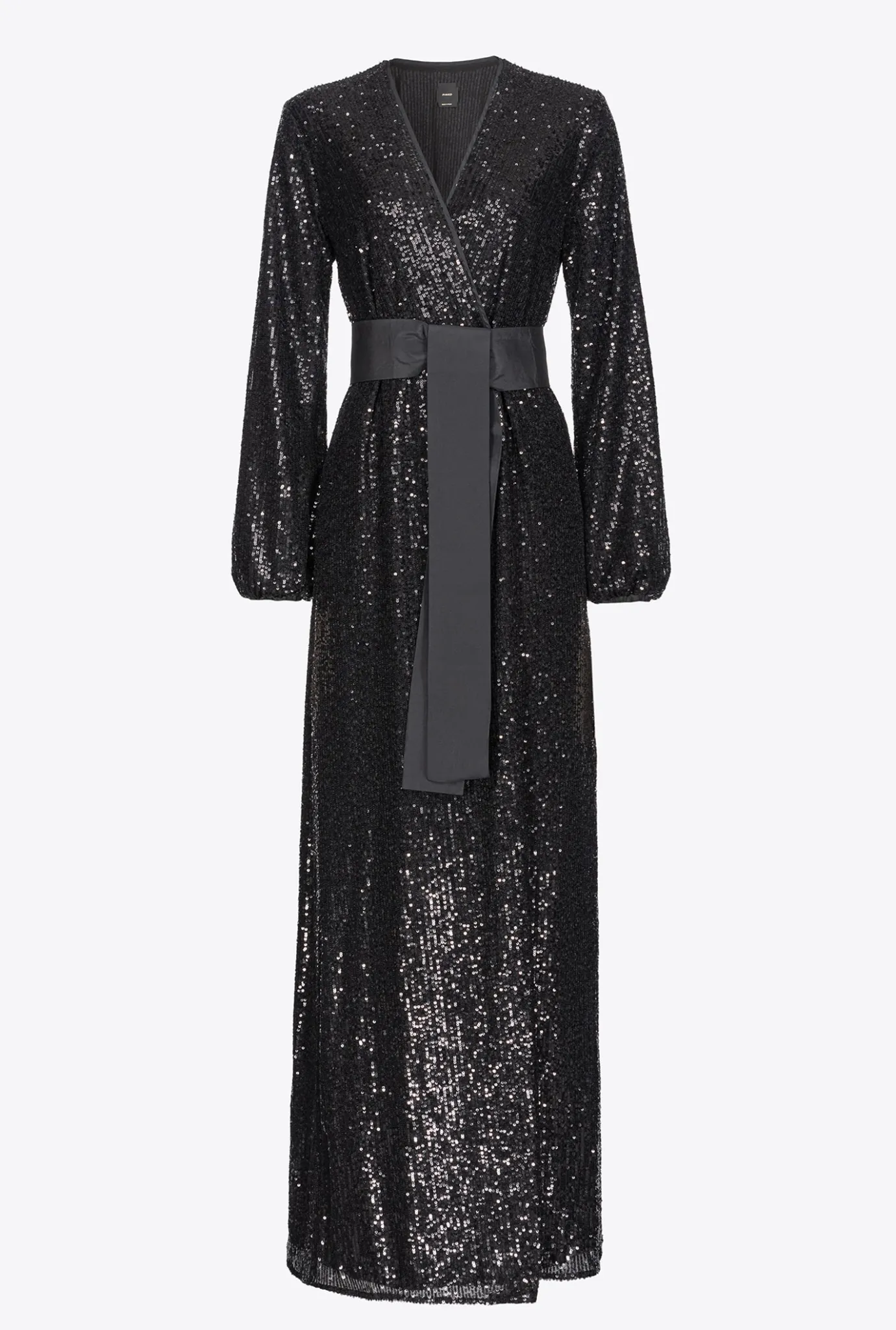 Robes|PINKO Robe Portefeuille Entierement Pailletee Noir Limousine