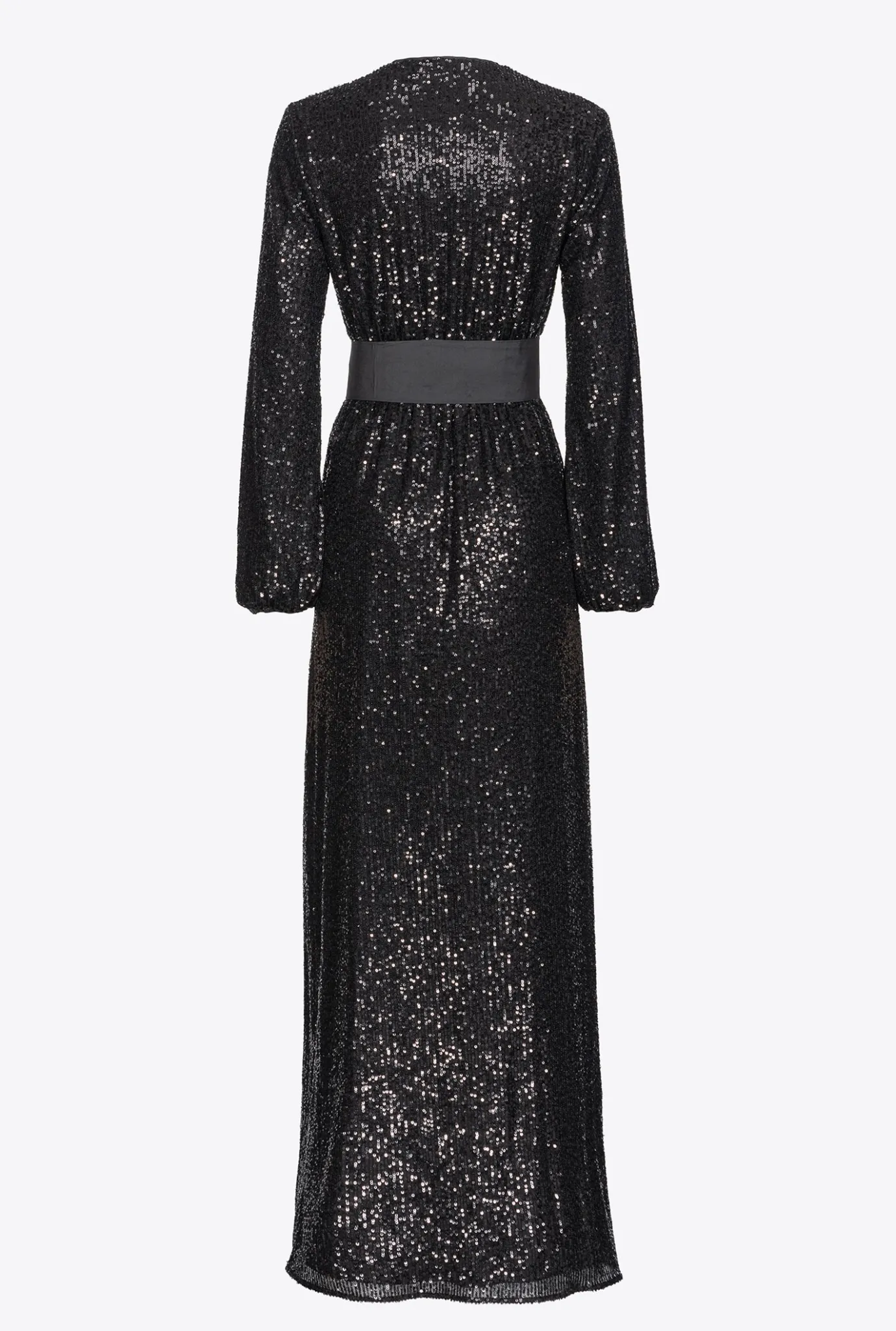Robes|PINKO Robe Portefeuille Entierement Pailletee Noir Limousine