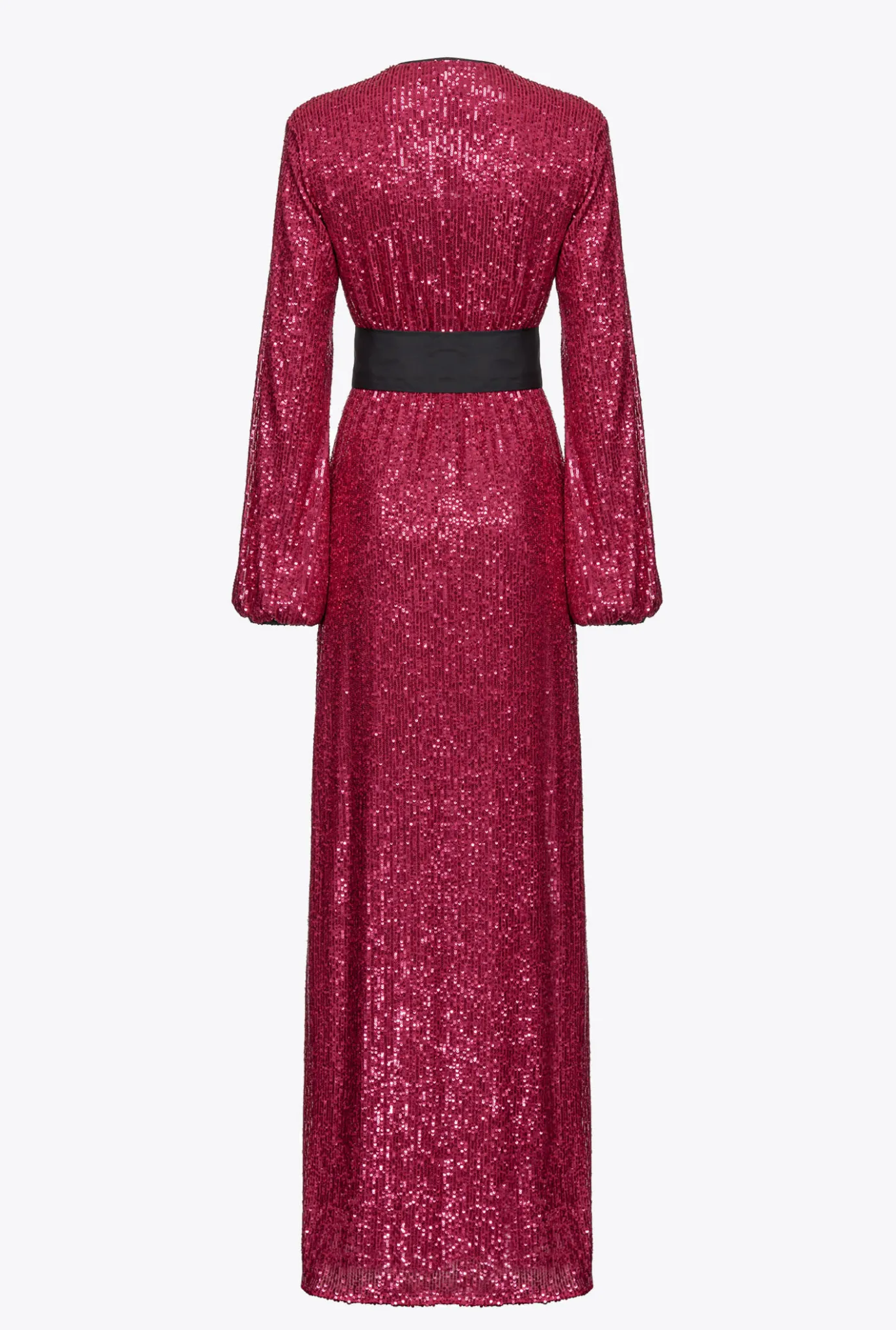 Robes|PINKO Robe Portefeuille Entierement Pailletee Fuchsia/Gris