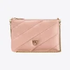 Sacs À Bandoulière|PINKO Sac A Bandoulière Flat Bag En Cuir Nappa Matelasse Rose/Rose Poudre-Or Antique
