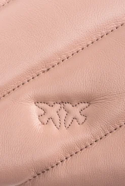 Sacs À Bandoulière|PINKO Sac A Bandoulière Flat Bag En Cuir Nappa Matelasse Rose/Rose Poudre-Or Antique