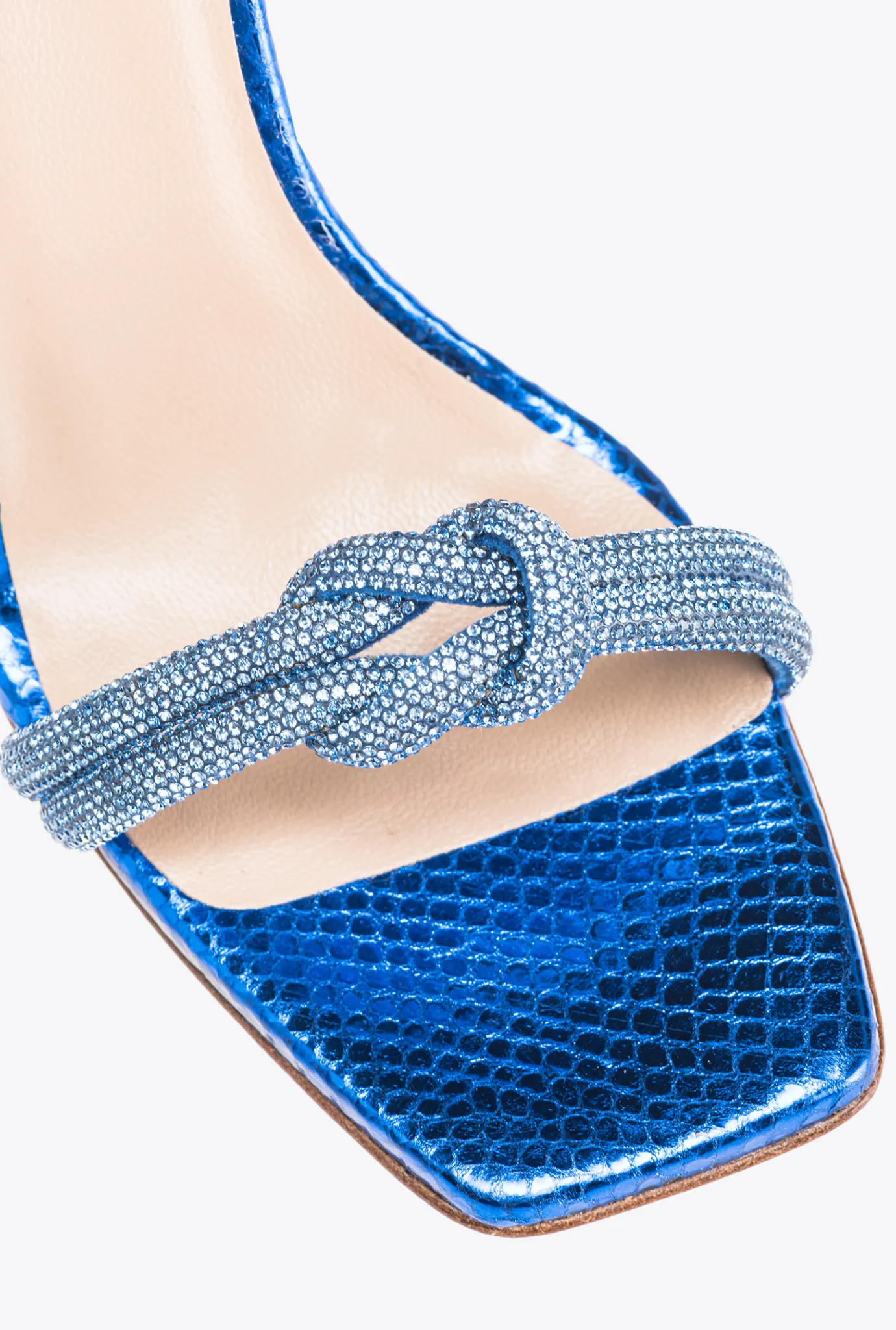 Chaussures|PINKO Sandales Avec Noeud En Strass Bleu Clematite