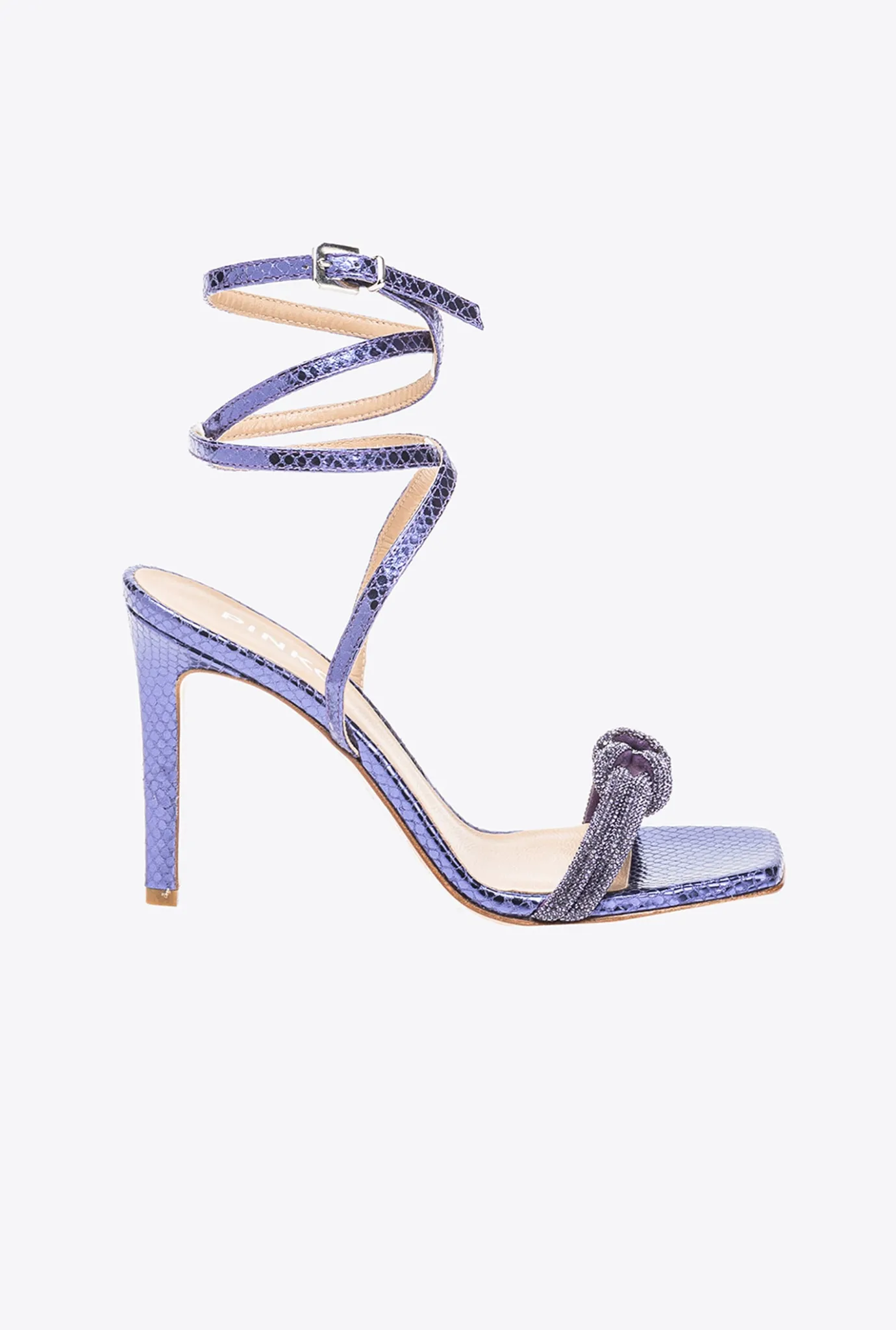 Chaussures|PINKO Sandales Avec Noeud En Strass Violet