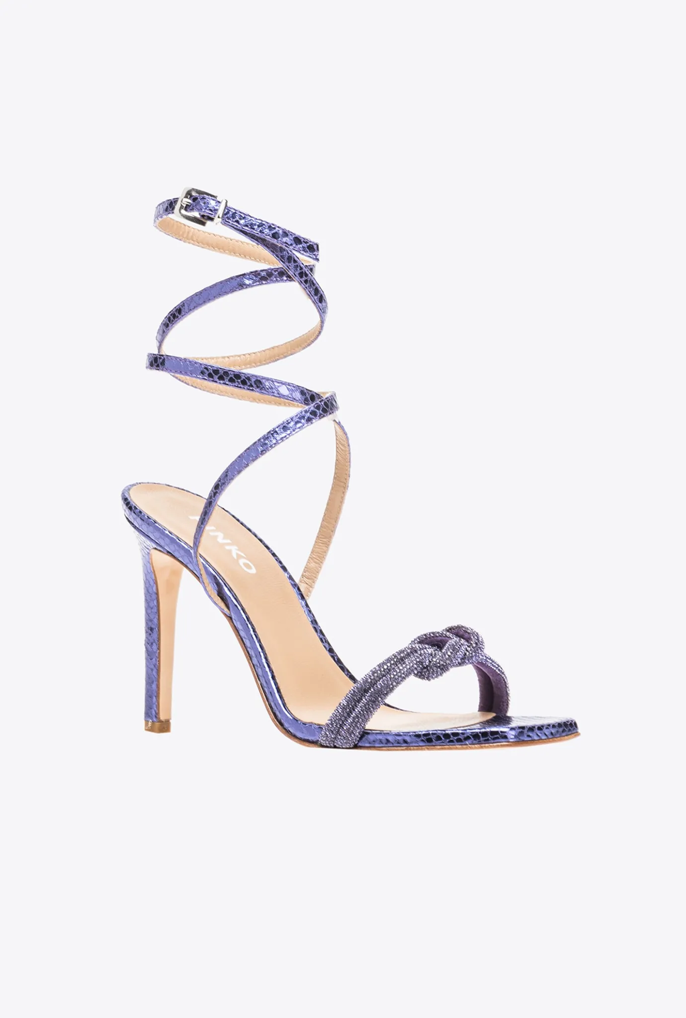 Chaussures|PINKO Sandales Avec Noeud En Strass Violet