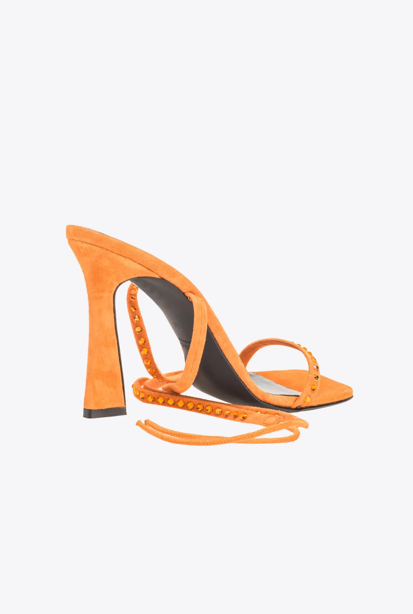 Chaussures|PINKO Sandales Lacees Sur La Cheville Orange Vibrant
