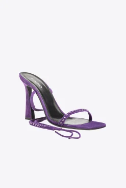 Chaussures|PINKO Sandales Lacees Sur La Cheville Violet Frangipanier