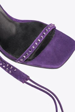 Chaussures|PINKO Sandales Lacees Sur La Cheville Violet Frangipanier