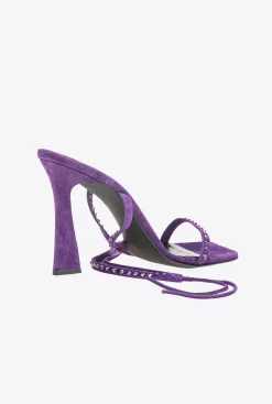 Chaussures|PINKO Sandales Lacees Sur La Cheville Violet Frangipanier
