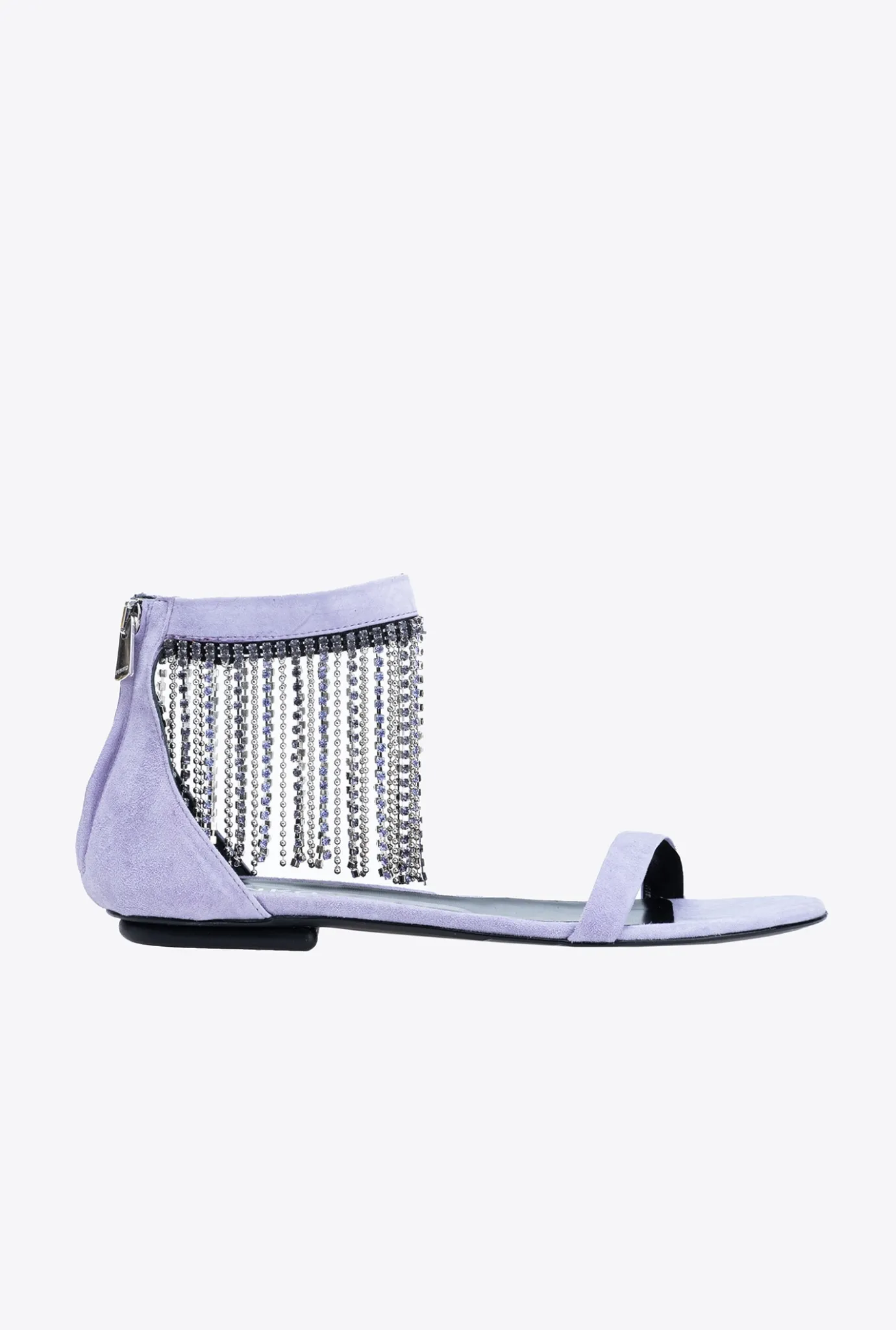 Chaussures|PINKO Sandales Plates A Franges En Strass Iris
