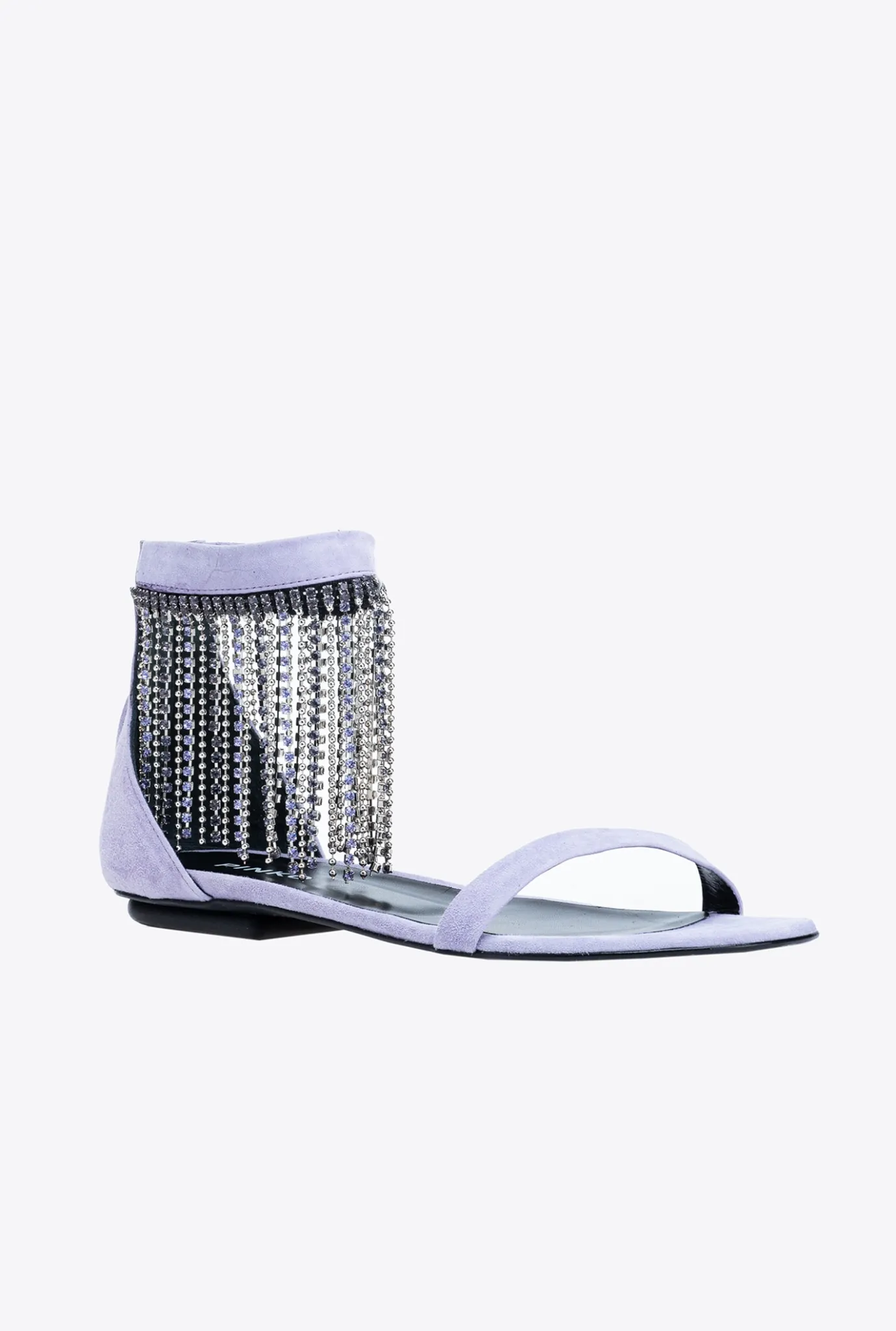 Chaussures|PINKO Sandales Plates A Franges En Strass Iris