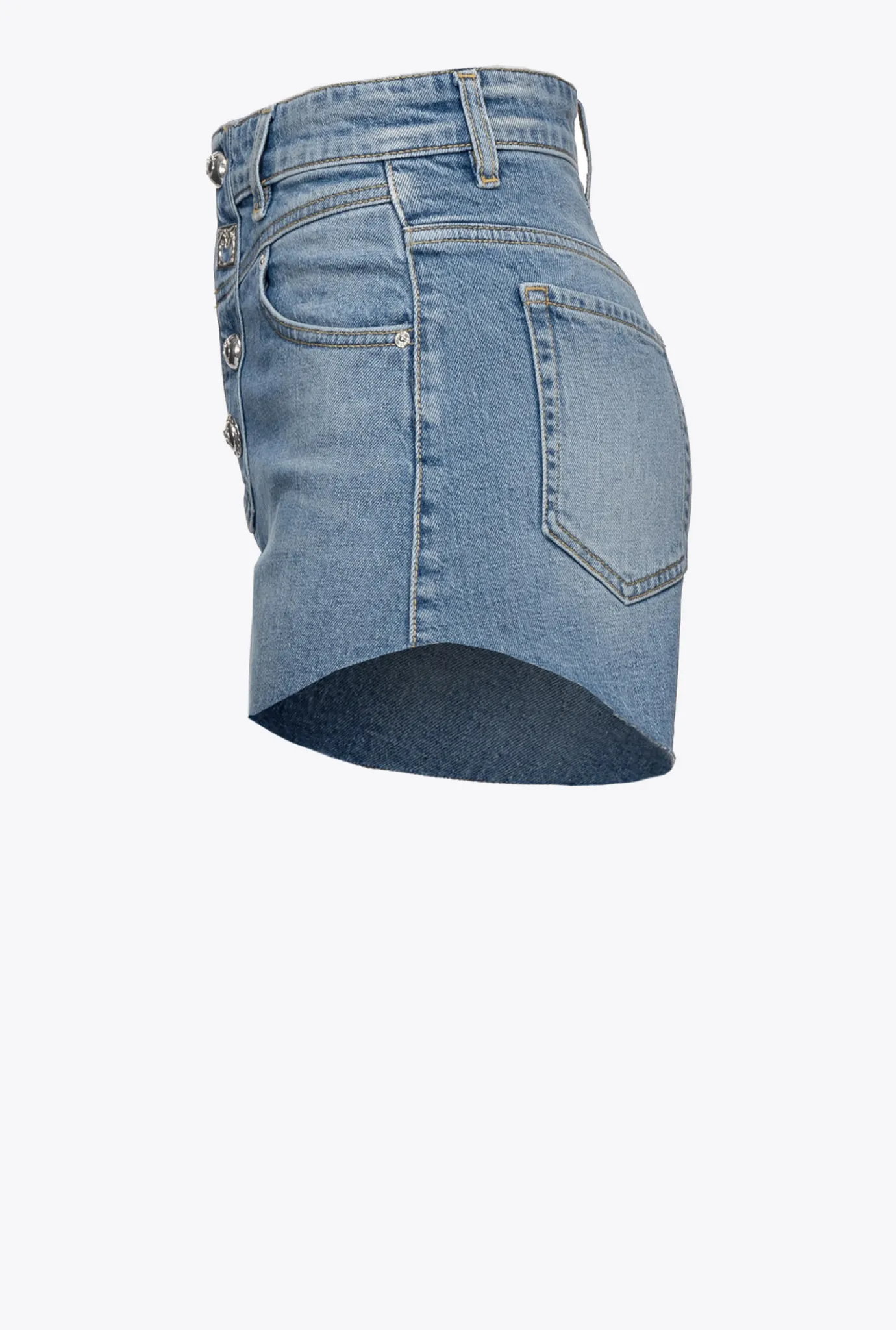 Jeans|PINKO Short A Boutons Depareilles Delavage Clair Moyen