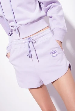 Tailleurs Et Ensembles|PINKO Short A Logo Imprime Lilas - Sorbet Clair
