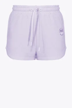 Tailleurs Et Ensembles|PINKO Short A Logo Imprime Lilas - Sorbet Clair