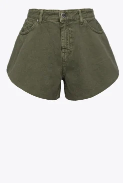 Jeans|PINKO Short Butterfly En Bull Vert Canon De Fusil