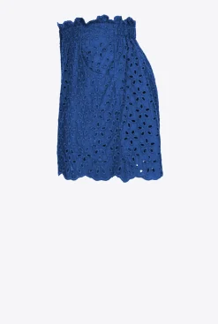 Tailleurs Et Ensembles|PINKO Short En Broderie Anglaise Bleu Surf Sur Le Web