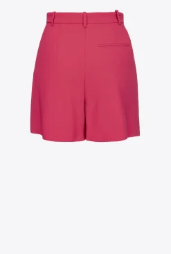 Tailleurs Et Ensembles|PINKO Short En Crepe Stretch Rouge Framboise