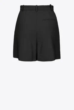 Tailleurs Et Ensembles|PINKO Short En Crepe Stretch Noir Limousine