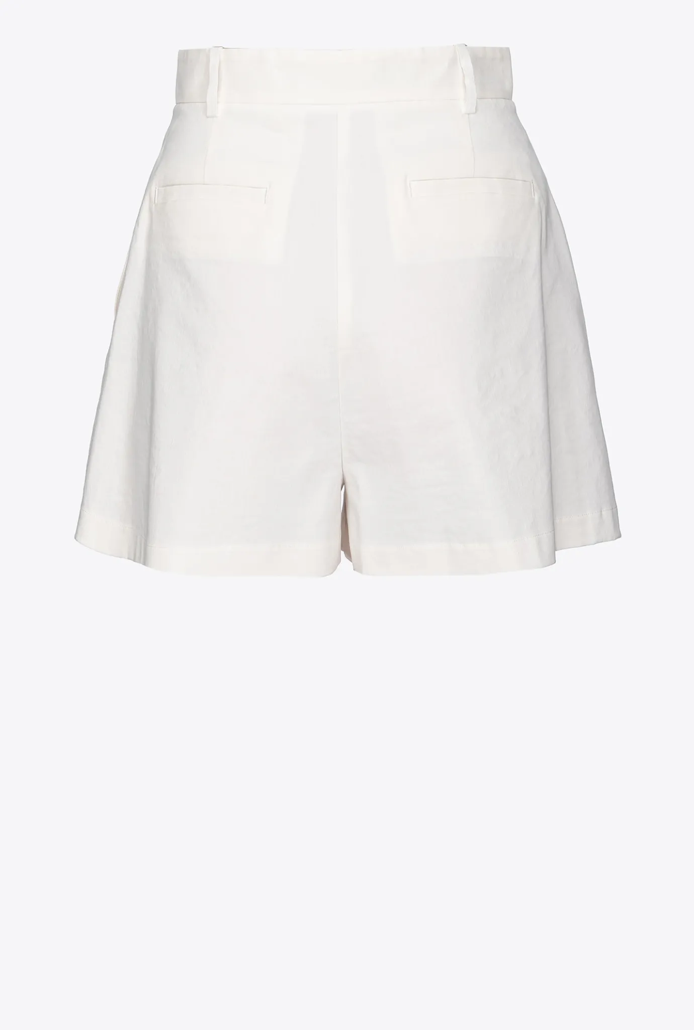 Pantalons|PINKO Short En Lin Stretch Blanc Nimbus
