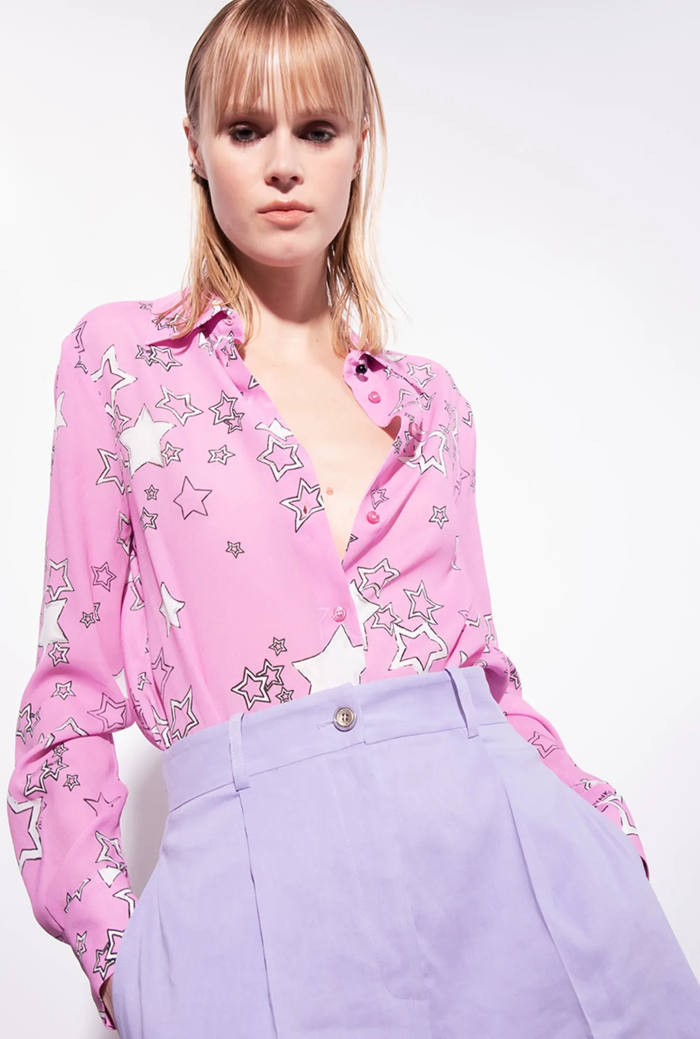 Tailleurs Et Ensembles|PINKO Short En Lin Stretch Orchidee Claire