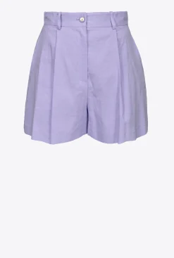Tailleurs Et Ensembles|PINKO Short En Lin Stretch Orchidee Claire