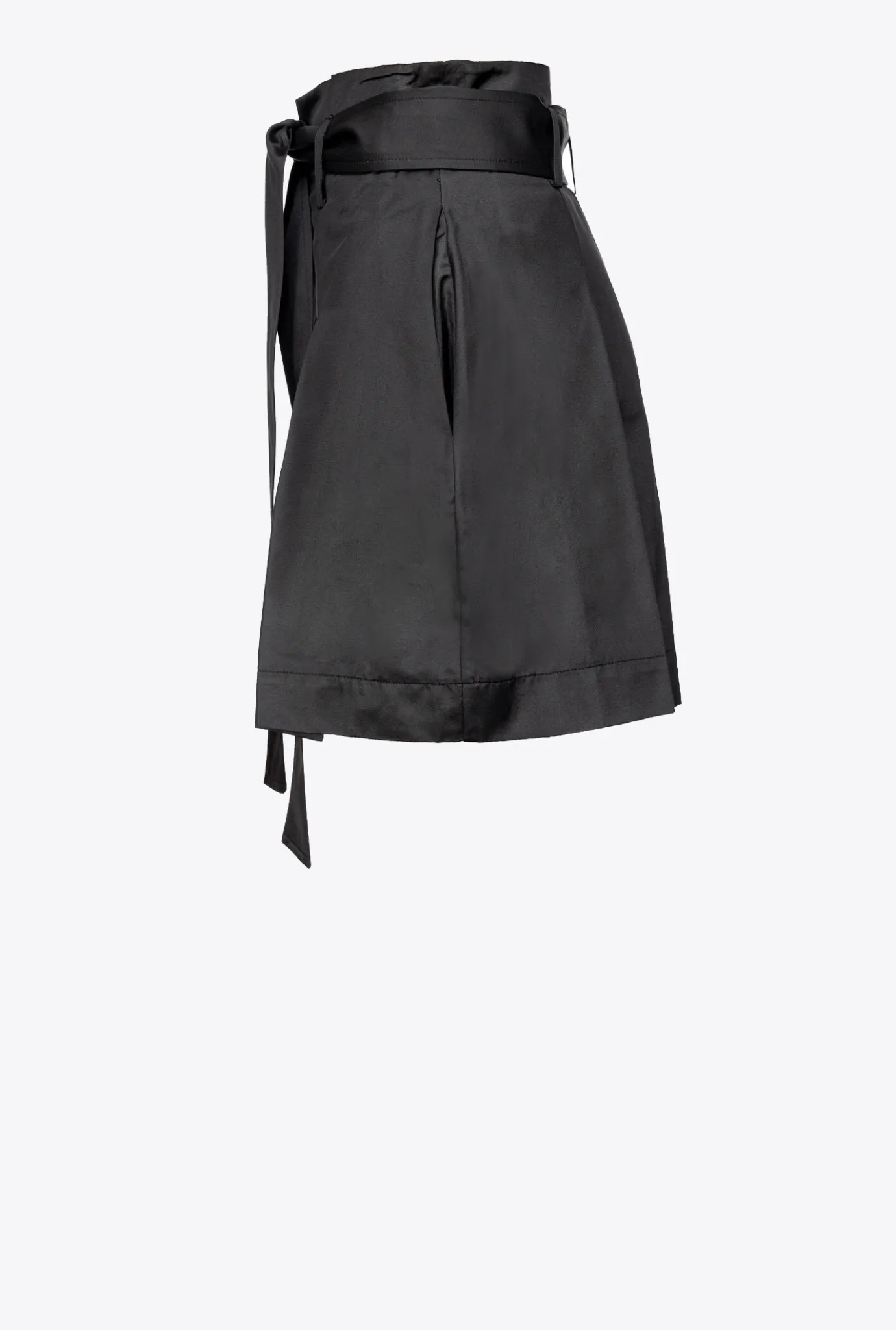 Pantalons|PINKO Short En Popeline Ceinture Noir Limousine