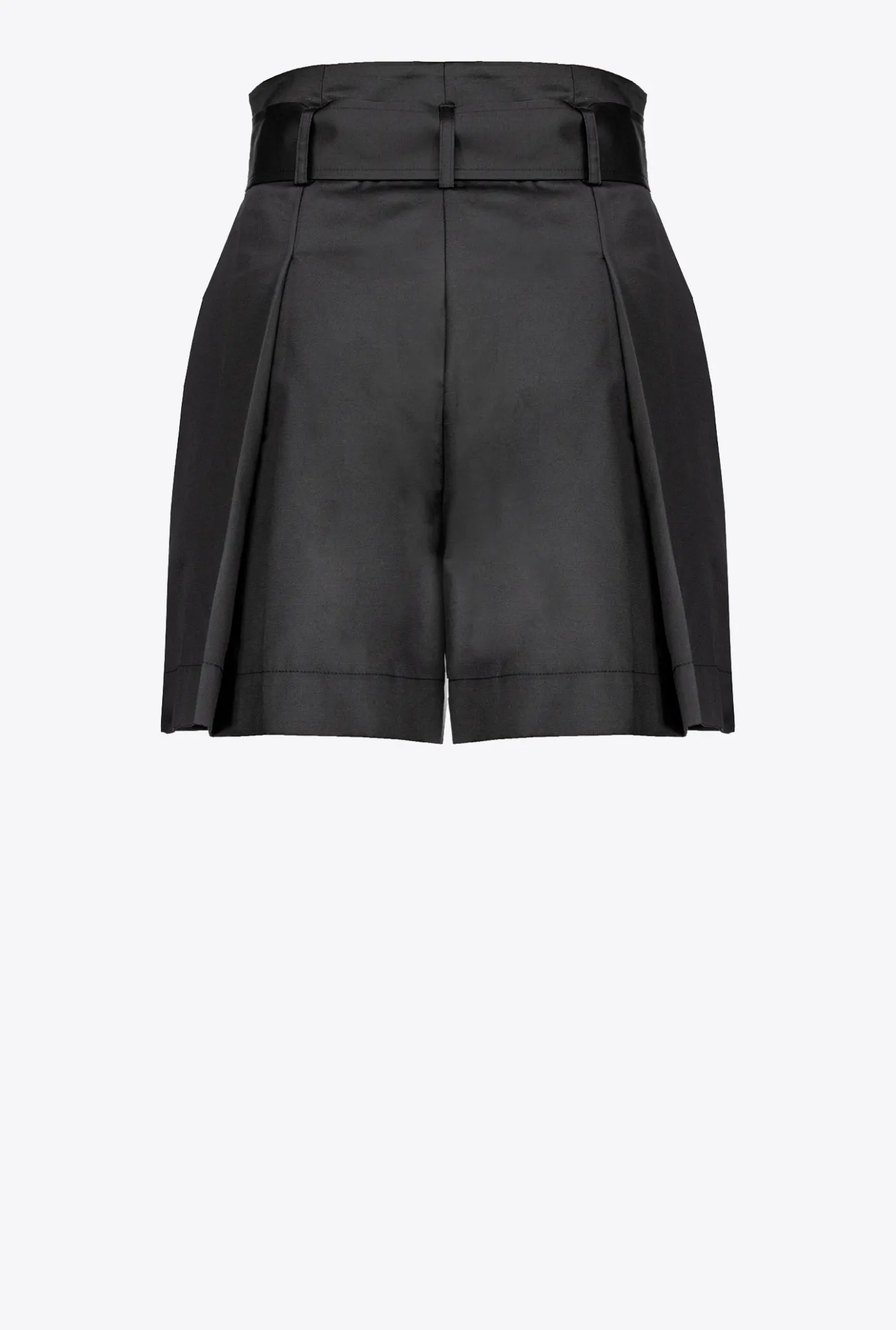 Pantalons|PINKO Short En Popeline Ceinture Noir Limousine