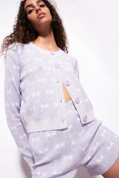 Tailleurs Et Ensembles|PINKO Short Monogram En Lurex Lilas/Blanc