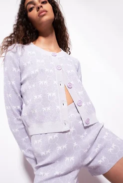 Tailleurs Et Ensembles|PINKO Short Monogram En Lurex Lilas/Blanc