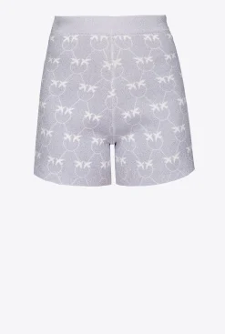 Tailleurs Et Ensembles|PINKO Short Monogram En Lurex Lilas/Blanc