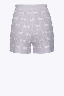 Tailleurs Et Ensembles|PINKO Short Monogram En Lurex Lilas/Blanc