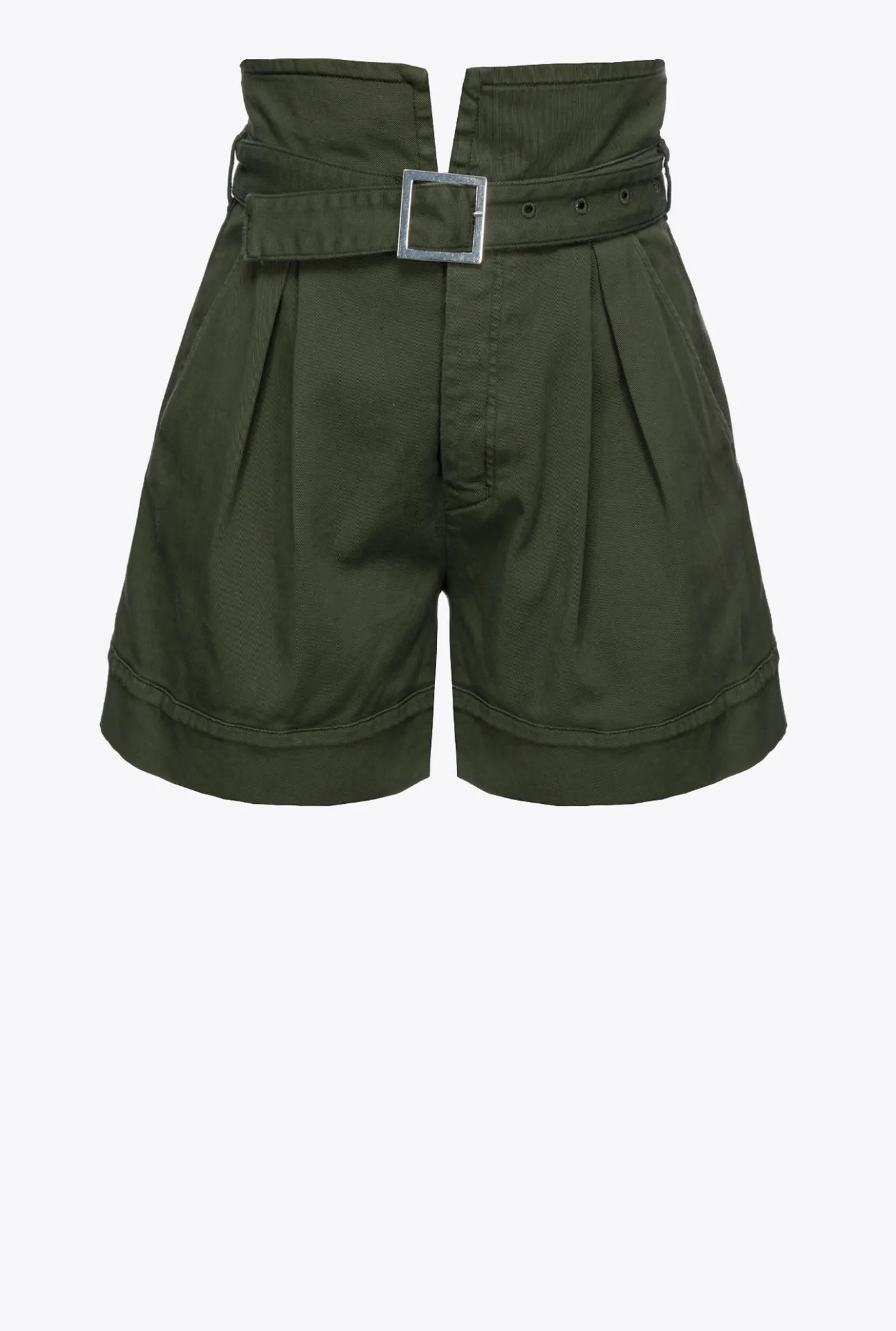 Jeans|PINKO Short Taille Haute Ceinture Vert Canon De Fusil