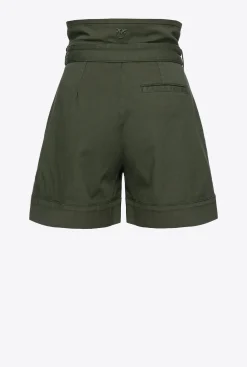 Jeans|PINKO Short Taille Haute Ceinture Vert Canon De Fusil