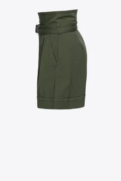 Jeans|PINKO Short Taille Haute Ceinture Vert Canon De Fusil