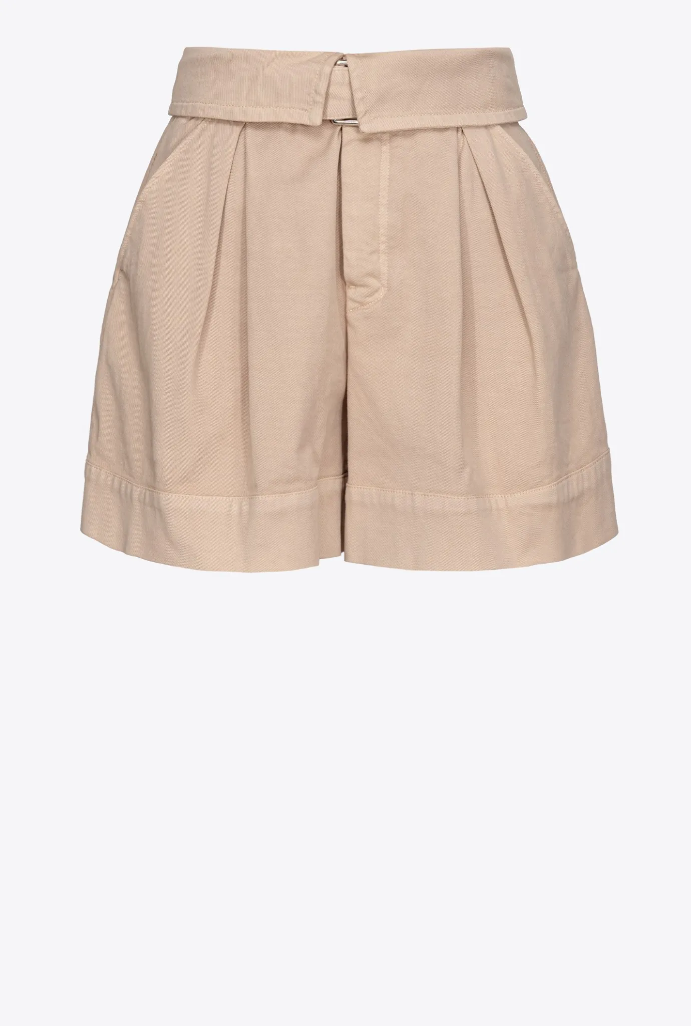 Jeans|PINKO Short Taille Haute Ceinture Beige Safari