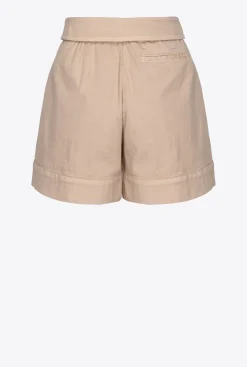Jeans|PINKO Short Taille Haute Ceinture Beige Safari