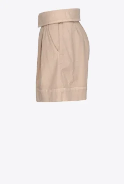 Jeans|PINKO Short Taille Haute Ceinture Beige Safari