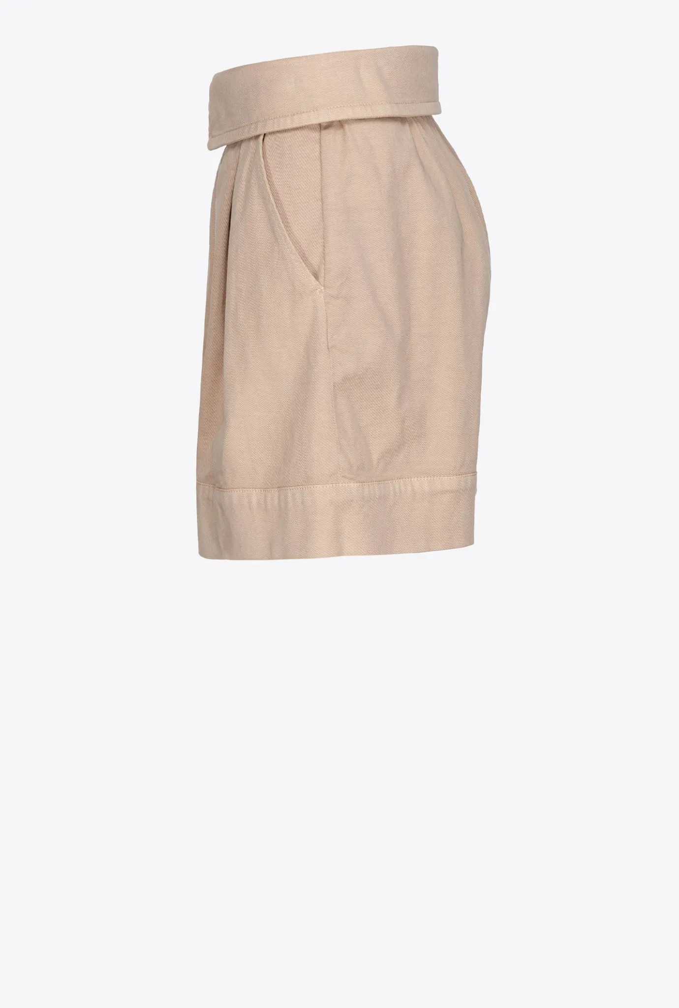 Jeans|PINKO Short Taille Haute Ceinture Beige Safari