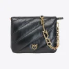 Sacs À Bandoulière|PINKO Small Twins Bag Maxi Quilt Noir-Vieil Or