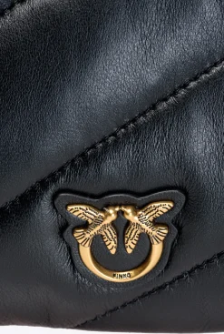 Sacs À Bandoulière|PINKO Small Twins Bag Maxi Quilt Noir-Vieil Or