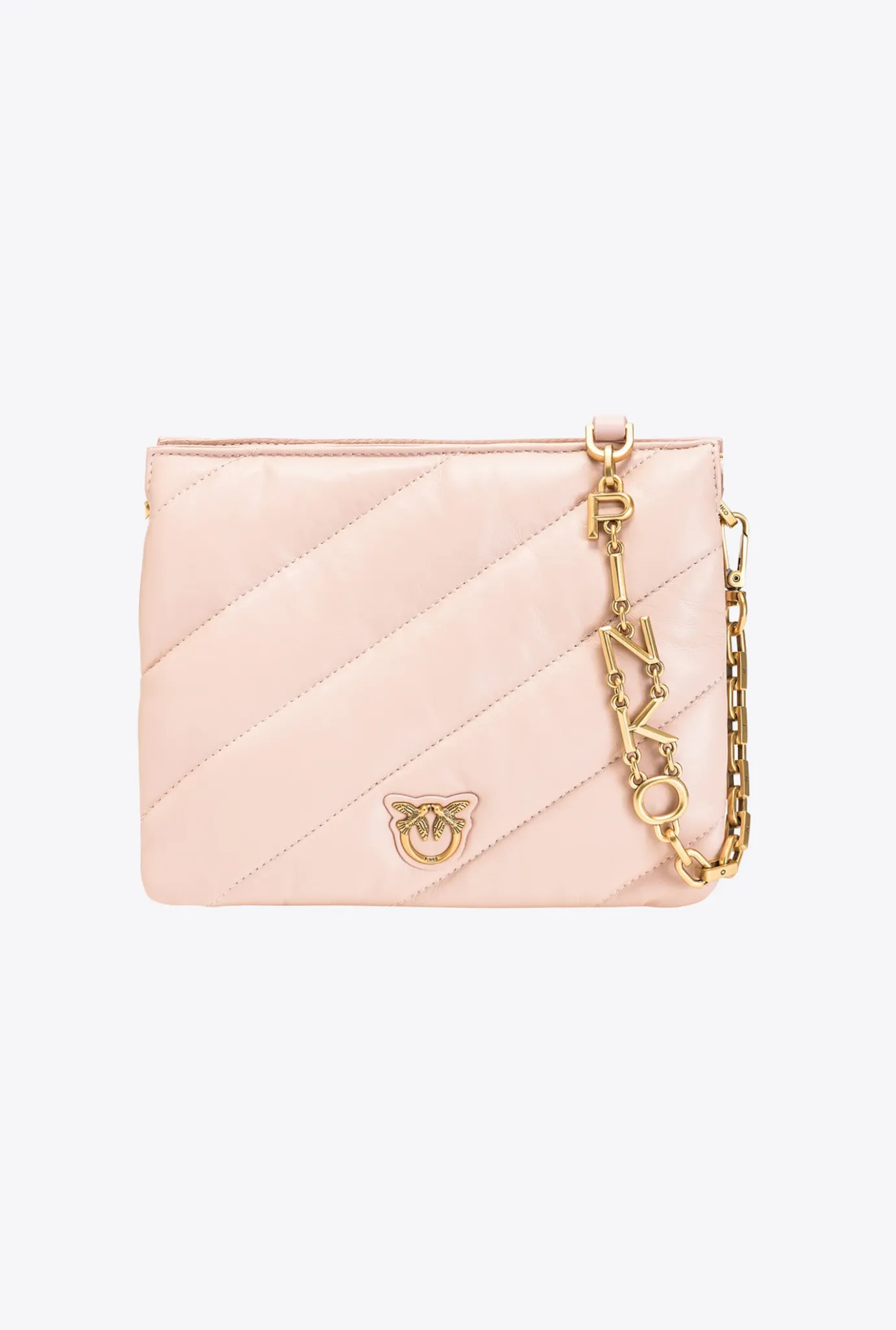 Sacs À Bandoulière|PINKO Small Twins Bag Maxi Quilt Rose/Rose Poudre-Or Antique