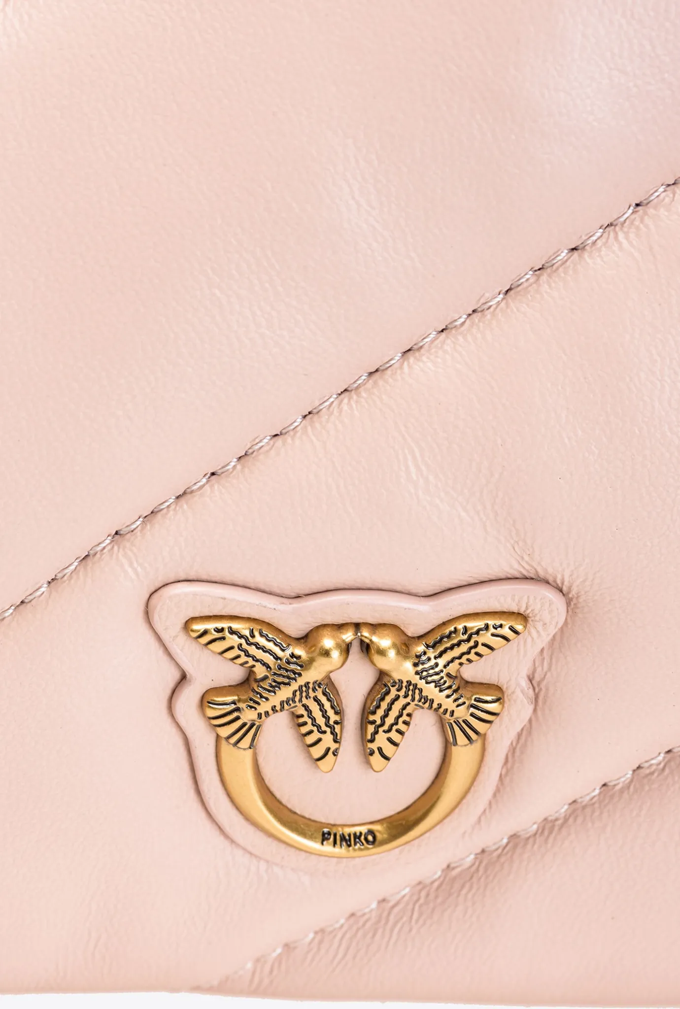 Sacs À Bandoulière|PINKO Small Twins Bag Maxi Quilt Rose/Rose Poudre-Or Antique